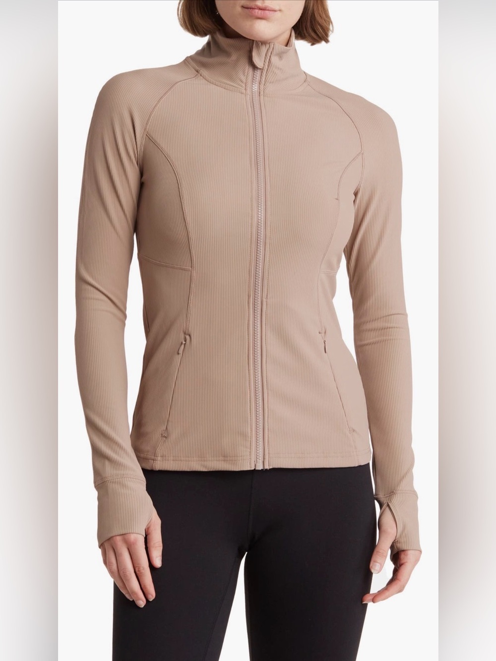 NWT 90 Degree by Reflex Vortex Legend Rib Jacket Taupe Size S
